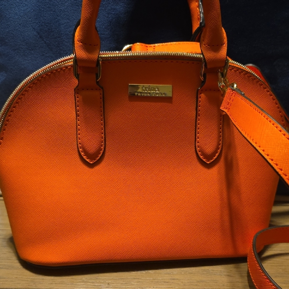 Trina Turk Orange Crossbody Bag with Dome Shape